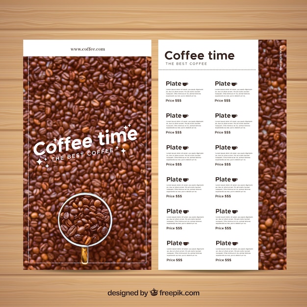Coffee menu template Free Vector