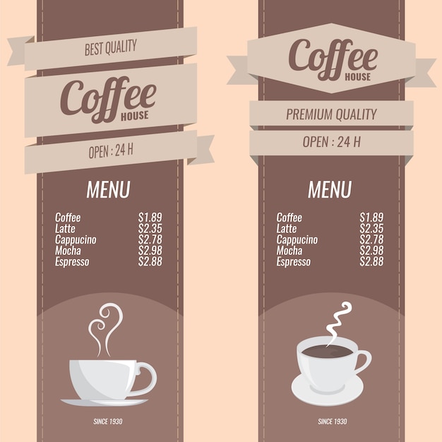 Download Free Vector | Coffee menus set