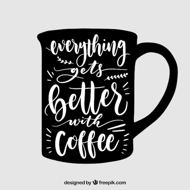 Coffee mug design with lettering Vector | Free Download