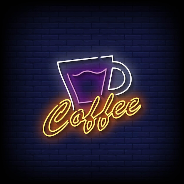 Premium Vector | Coffee neon signs style text vector