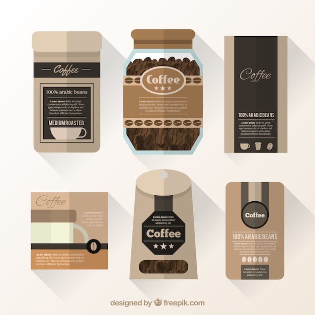 Download Coffee packaging collection Vector | Premium Download