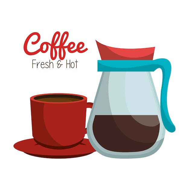 Download Coffee pot glass cup | Premium Vector