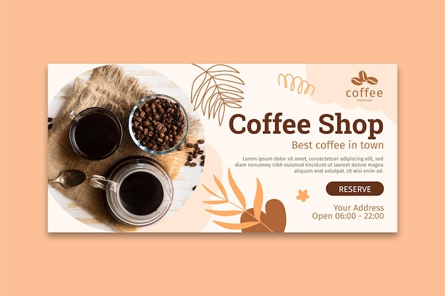 Free Vector | Coffee shop banner template