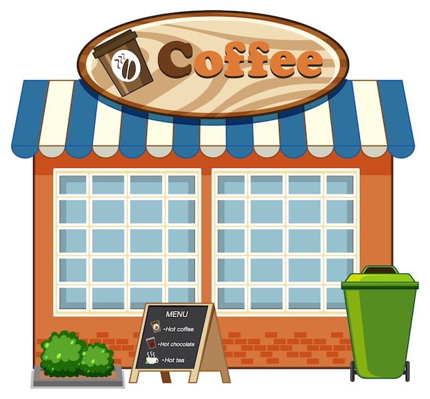 Animated Coffee Shop Background   Coffee Shop Cartoon Style Isolated White Background 1308 49615 