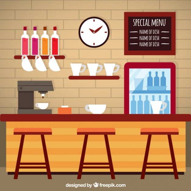 Download Coffee shop in flat design | Premium Vector