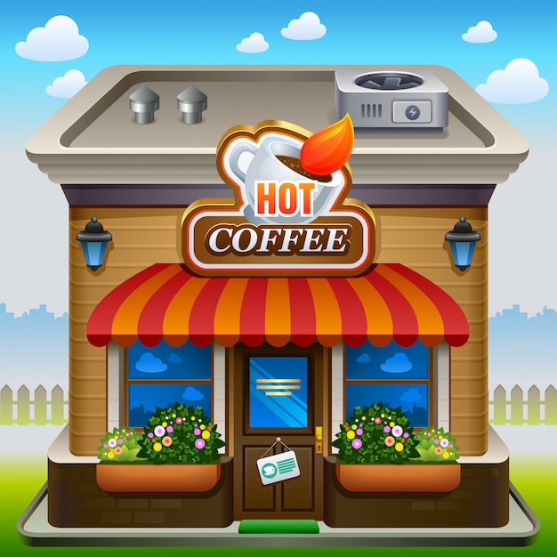 Download Coffee shop illustration | Premium Vector