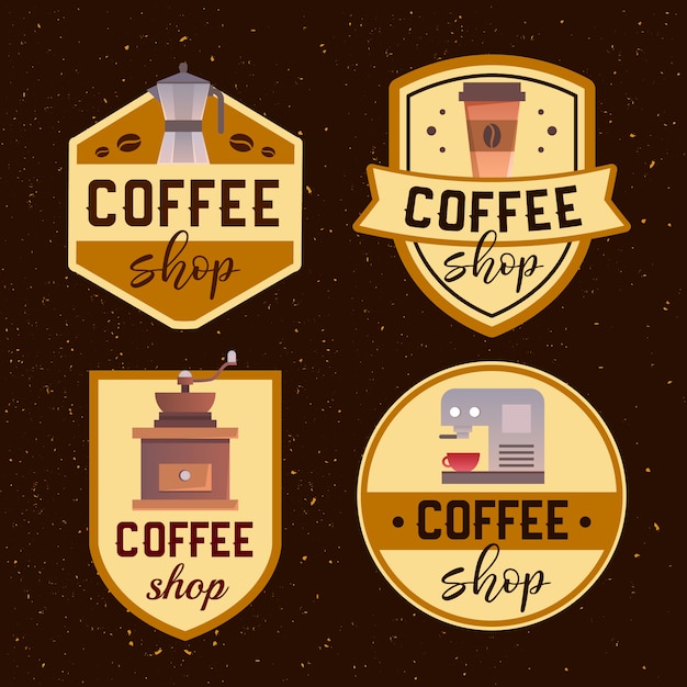 Download Coffee shop logo design template. retro coffee emblem ...