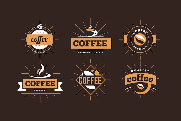 Download Coffee shop logo retro collection | Free Vector
