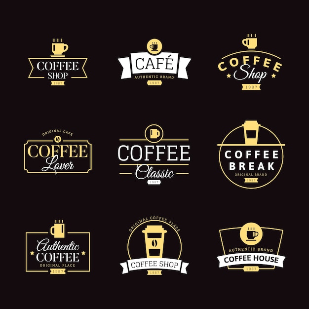 Premium Vector Coffee Shop Retro Logo Collection