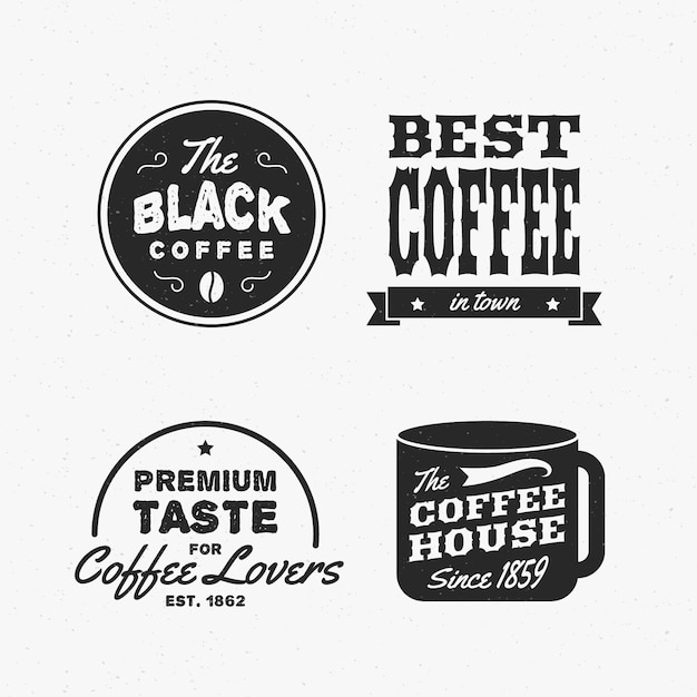 Coffee shop retro logo collection | Free Vector