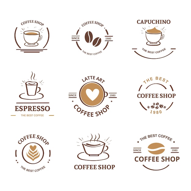 Download Free Coffee Shop Retro Logo Collection Free Vector Use our free logo maker to create a logo and build your brand. Put your logo on business cards, promotional products, or your website for brand visibility.