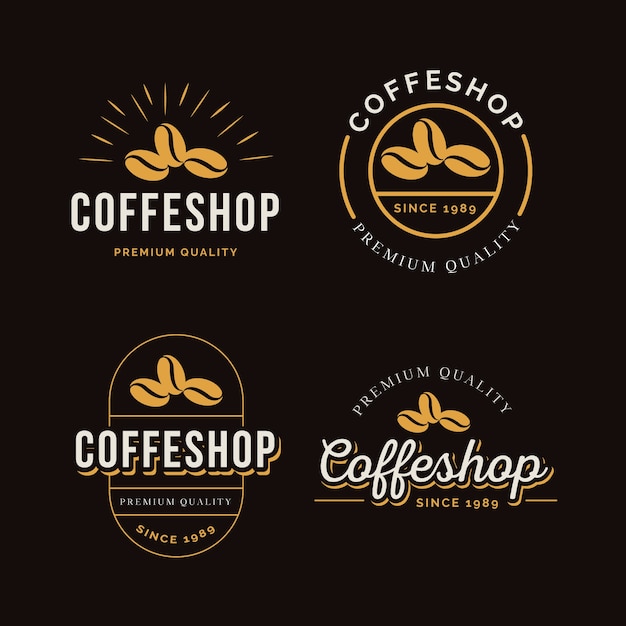 Premium Vector | Coffee shop retro logo collection