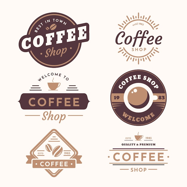 Download Free Coffee Shop Retro Logo Set Free Vector Use our free logo maker to create a logo and build your brand. Put your logo on business cards, promotional products, or your website for brand visibility.