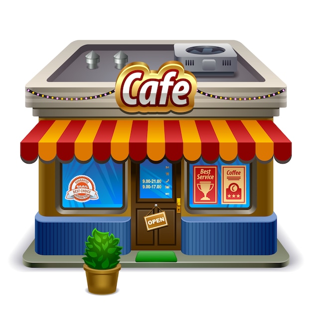 Coffee shop store or cafe Vector | Premium Download