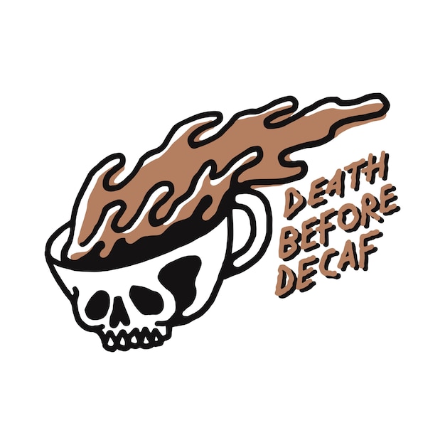 Download Coffee skull illustration | Premium Vector