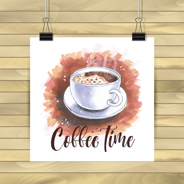 Coffee time illustration mockup