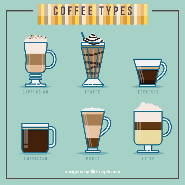 Download Coffee type collection Vector | Free Download