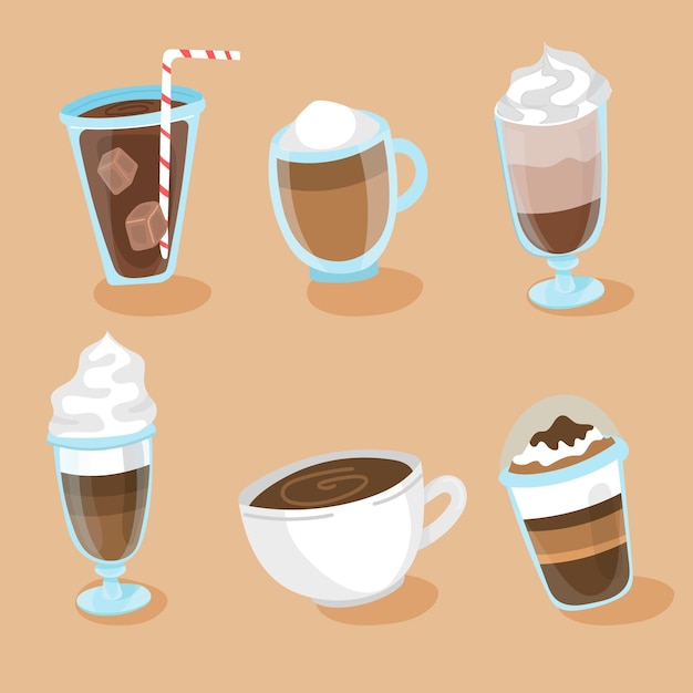 Download Free Vector | Coffee types concept