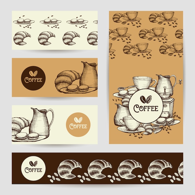 Coffee vintage banners composition\
poster
