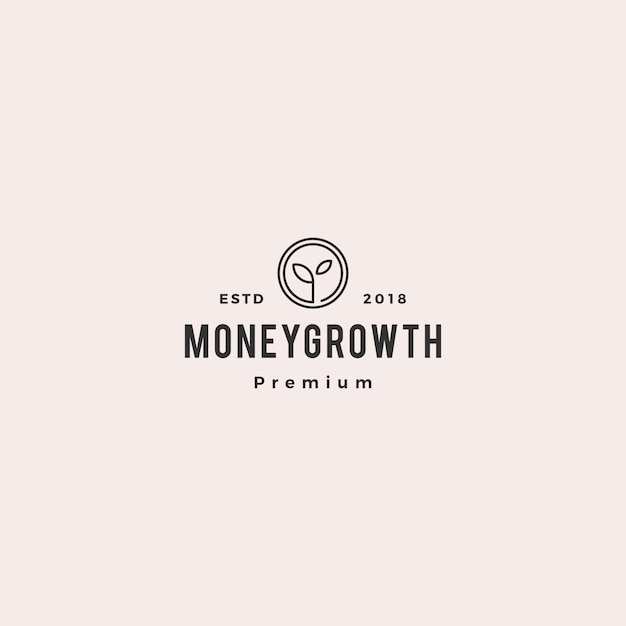 Download Premium Vector | Coin leaf sprout money grow growth investment logo vector illustration