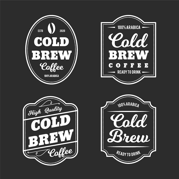 Download Free Vector | Cold brew coffee labels style