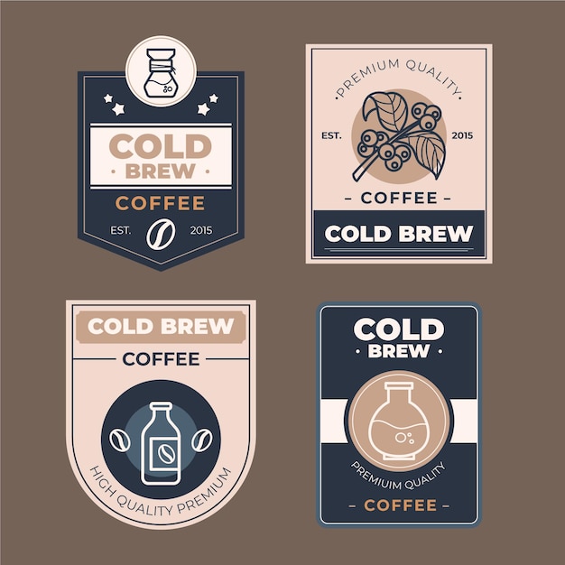 Download Free Vector | Cold brew coffee labels style