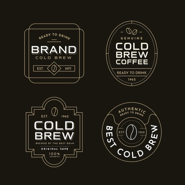 Download Free Vector | Cold brew coffee labels