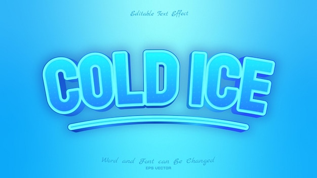 Premium Vector | Cold ice text effect with blue color