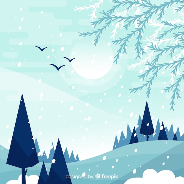 Download Free Vector | Cold tones winter landscape