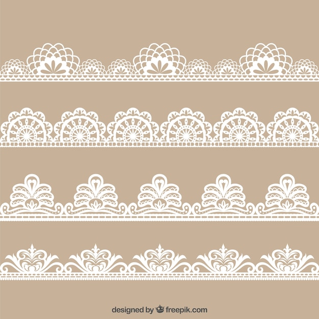 Premium Vector | Colecction of hand drawn floral lace ...
