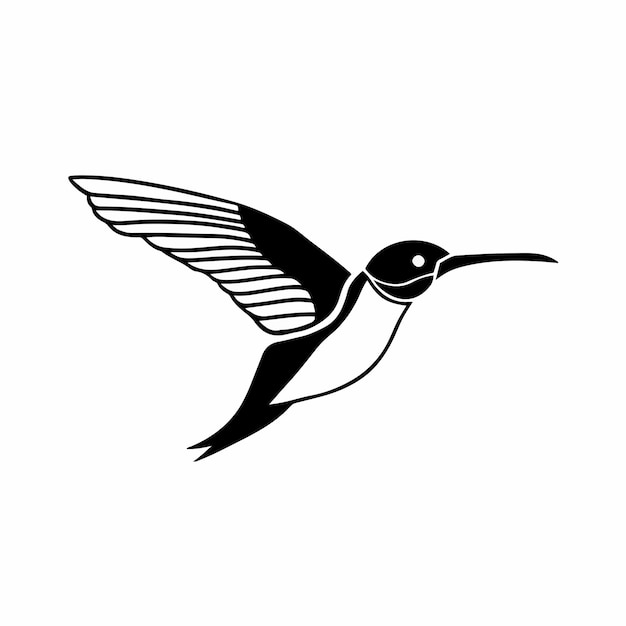 Premium Vector | Colibri logo tattoo design stencil vector illustration