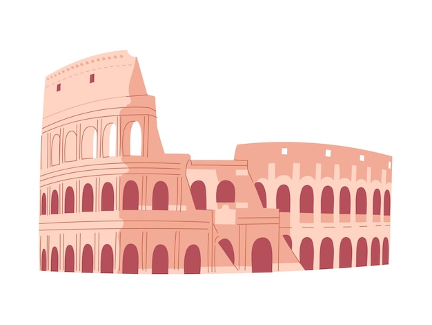 Premium Vector Coliseum In Rome Italian Sightseeing Vector Illustration 3591