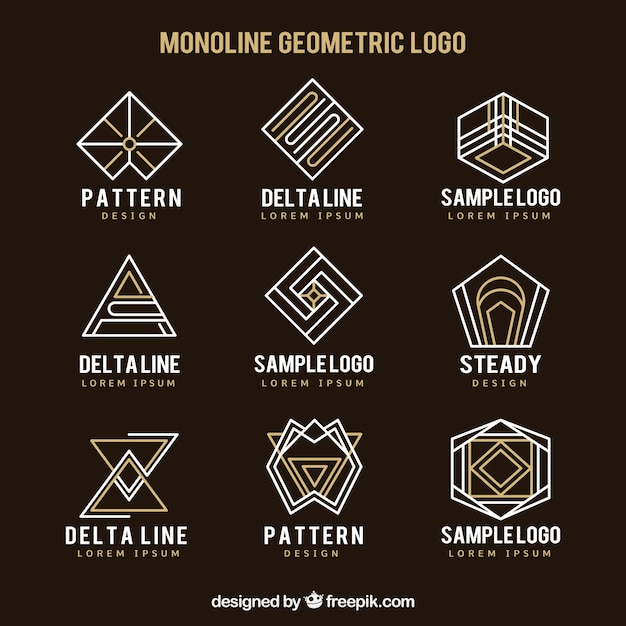 Free Vector | Collection of abstract linear logo