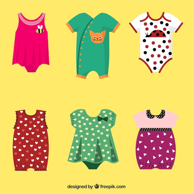 Download Collection of baby clothes | Free Vector