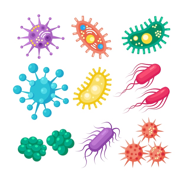 Premium Vector | Collection of bacteria