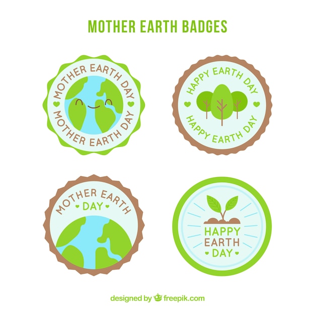 Free Vector | Collection of badges for the international earth day