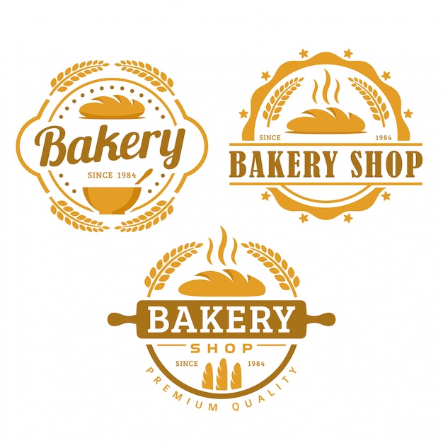 Download Free A Collection Of Bakery Logo Template Bakery Shop Set Vintage Retro Style Logo Pack Premium Vector Use our free logo maker to create a logo and build your brand. Put your logo on business cards, promotional products, or your website for brand visibility.