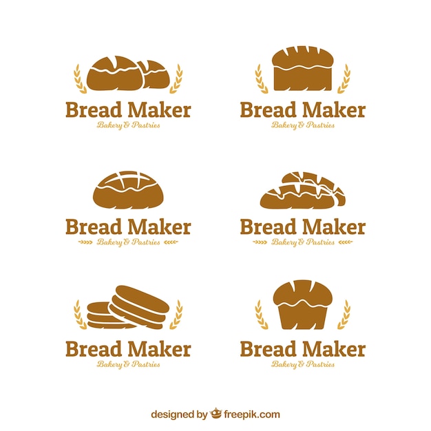 Download Free Collection Of Bakery Logos In Flat Style Free Vector Use our free logo maker to create a logo and build your brand. Put your logo on business cards, promotional products, or your website for brand visibility.