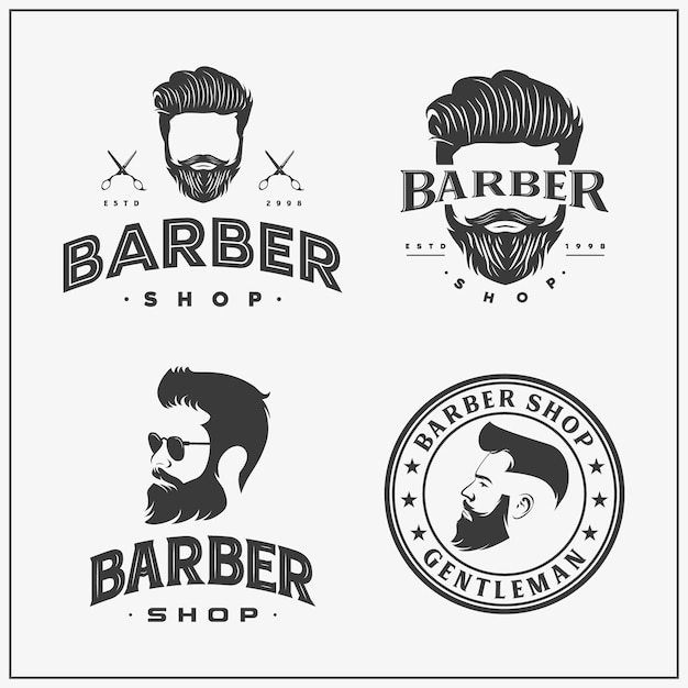 Download Free Collection Of Barber Shop Logo And Icon Premium Vector Use our free logo maker to create a logo and build your brand. Put your logo on business cards, promotional products, or your website for brand visibility.