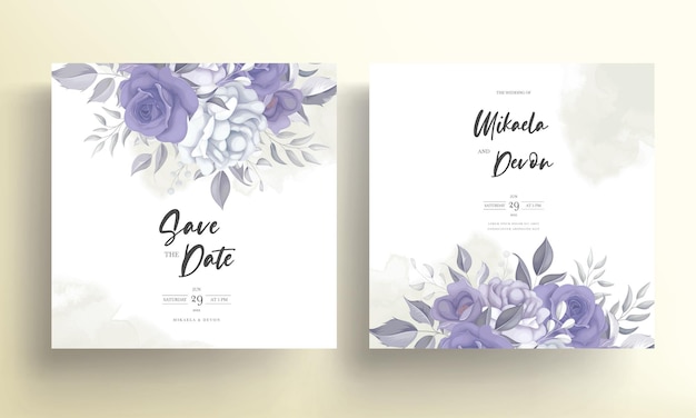 Premium Vector | Collection of beautiful wedding invitation card