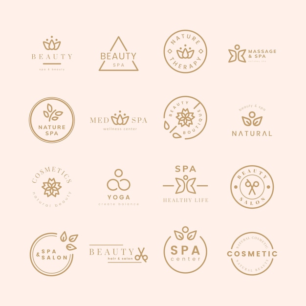 Download Free Download Free Collection Of Beauty And Spa Logos Vector Freepik Use our free logo maker to create a logo and build your brand. Put your logo on business cards, promotional products, or your website for brand visibility.