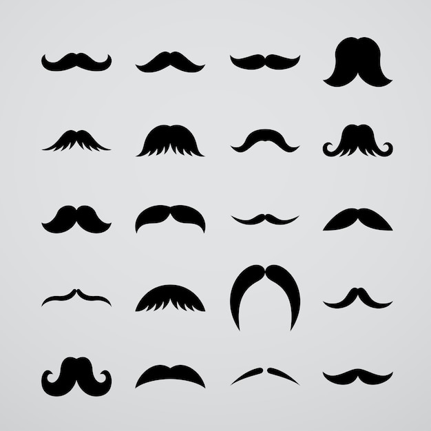 Premium Vector | Collection of black moustache