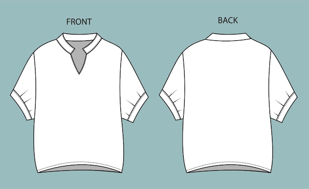 Premium Vector | Collection of blouse front and back view