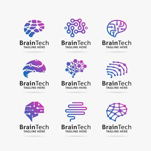 Download Free Collection Of Brain Tech Logo Design Premium Vector Use our free logo maker to create a logo and build your brand. Put your logo on business cards, promotional products, or your website for brand visibility.