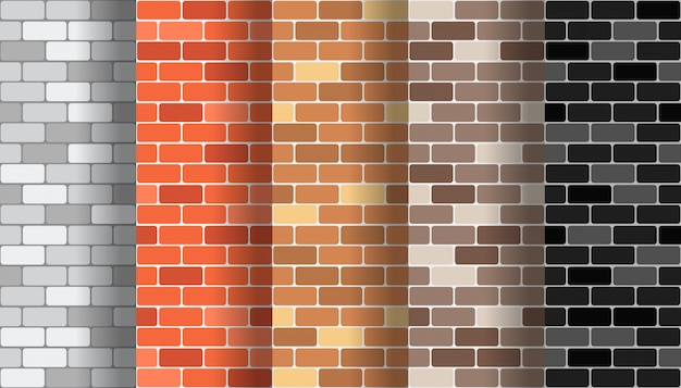 Collection of brick wall seamless pattern textures set ...