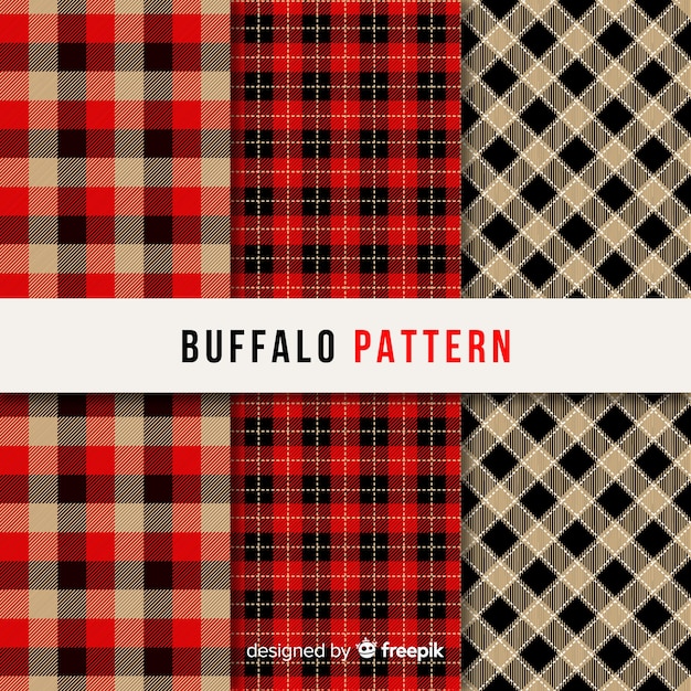 Free Vector | Collection of buffalo pattern