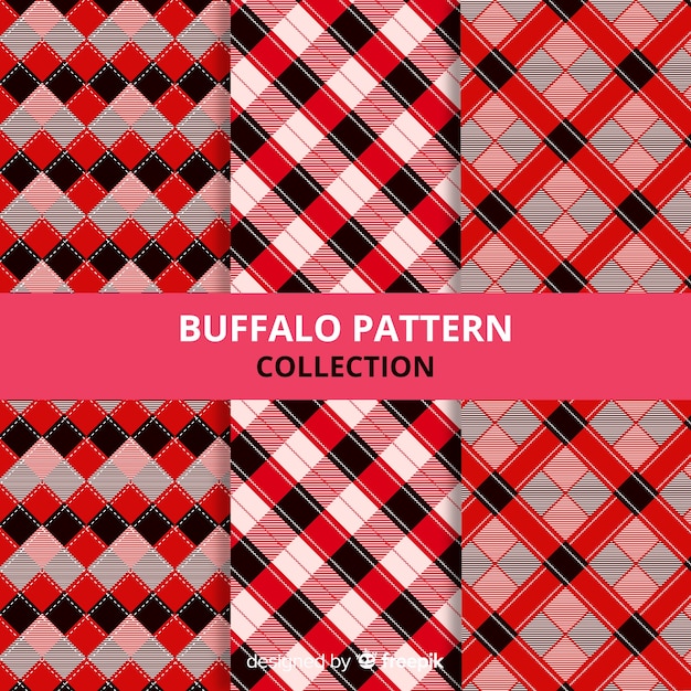 Collection of buffalo pattern Vector Free Download