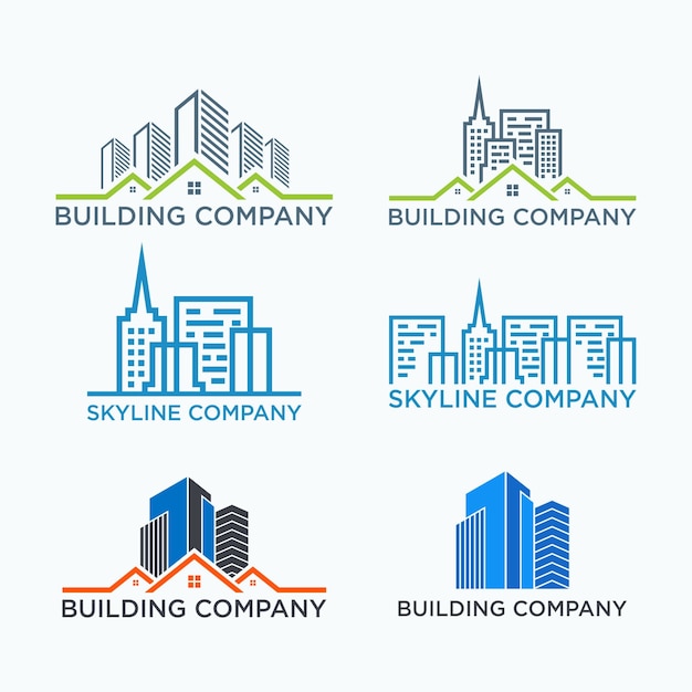 Premium Vector | Collection of buildings logos