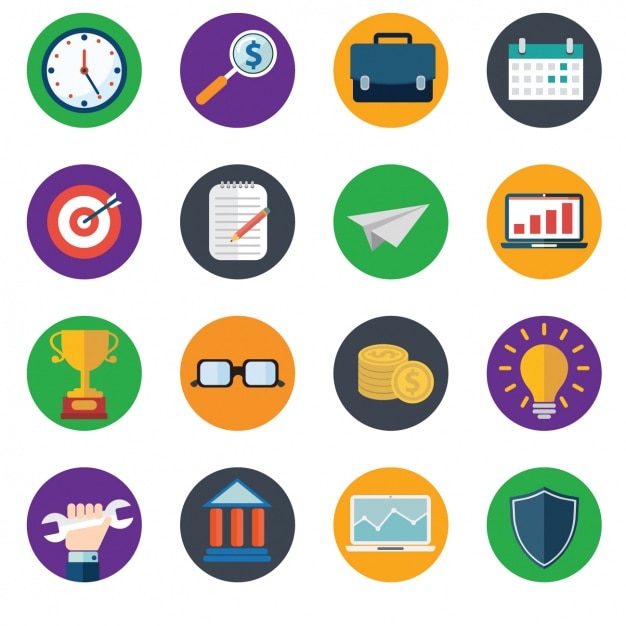 Download Free Vector | Collection of business icons in flat design