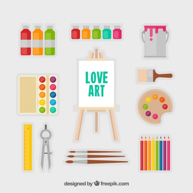 Free Vector | Collection of canvas with artistic elements in flat design